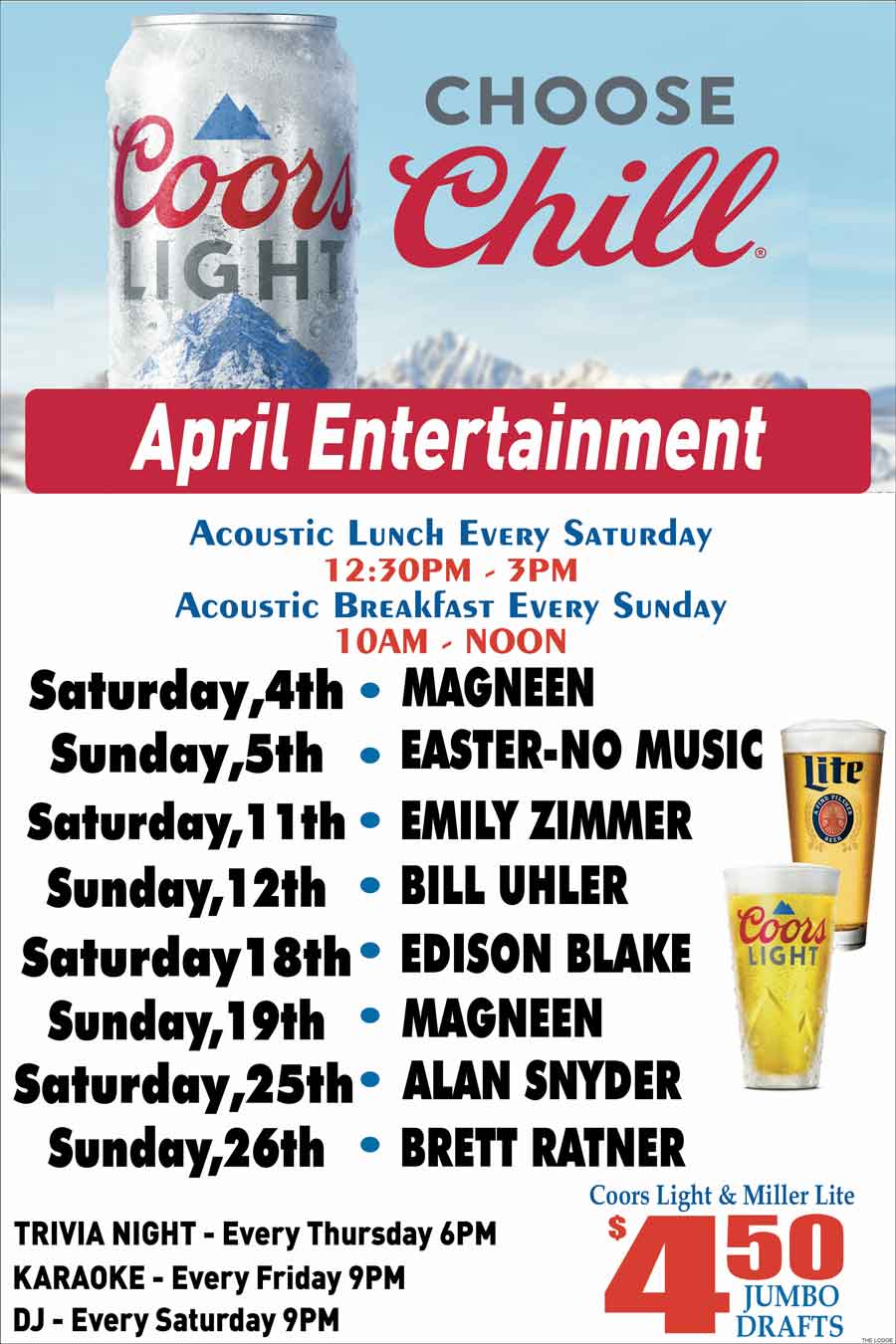 Lodge of Antioch April 2026 entertainment